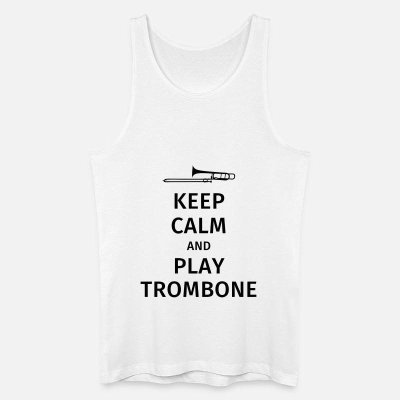 keep calm and play trombone - Débardeur bio Homme - blanc
