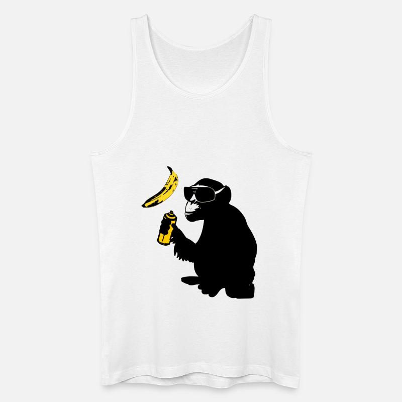 affe sprüht banane - Männer Bio Tank Top - Weiß