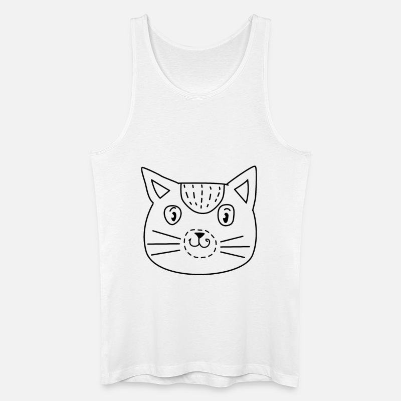 Comic Katze Gesicht mit Spruch - Männer Bio Tank Top - Weiß