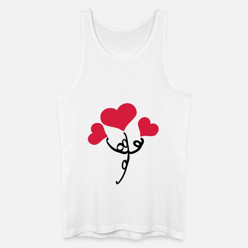 Rote Herzen Blume - Männer Bio Tank Top - Weiß