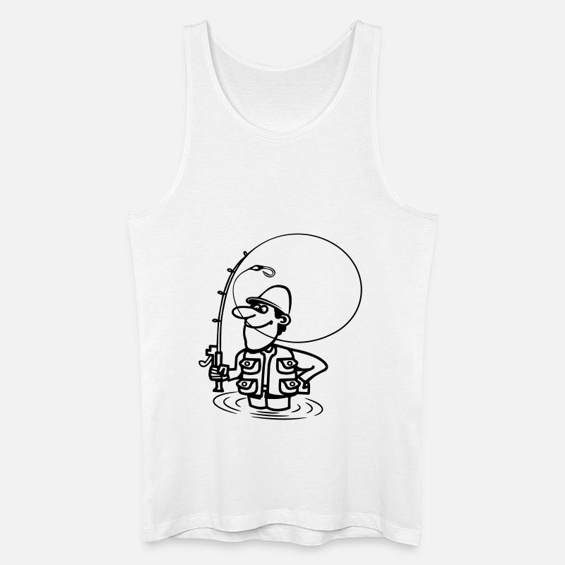 angeln spass - Männer Bio Tank Top - Weiß