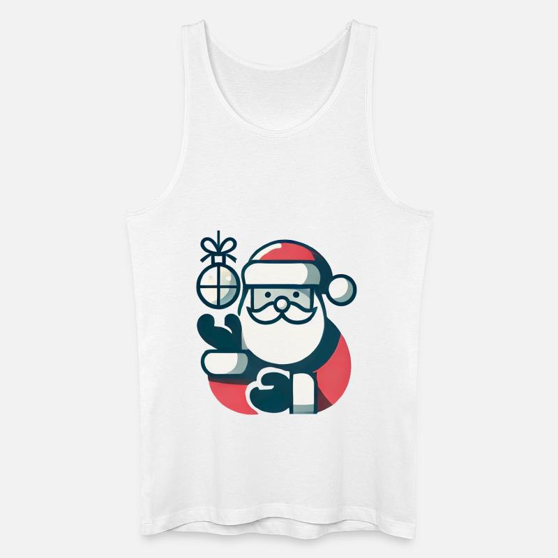 Weihnachtsmann mit Weihnachtskugel - Männer Bio Tank Top - Weiß
