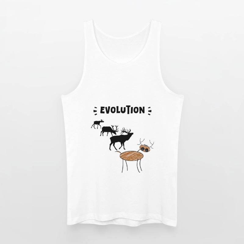 Die Evolution der Hirsche – Lustige Stadien der Evolution. Männer Bio Tank Top