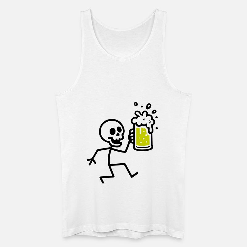 Skelett Bier Saufen - Männer Bio Tank Top - Weiß