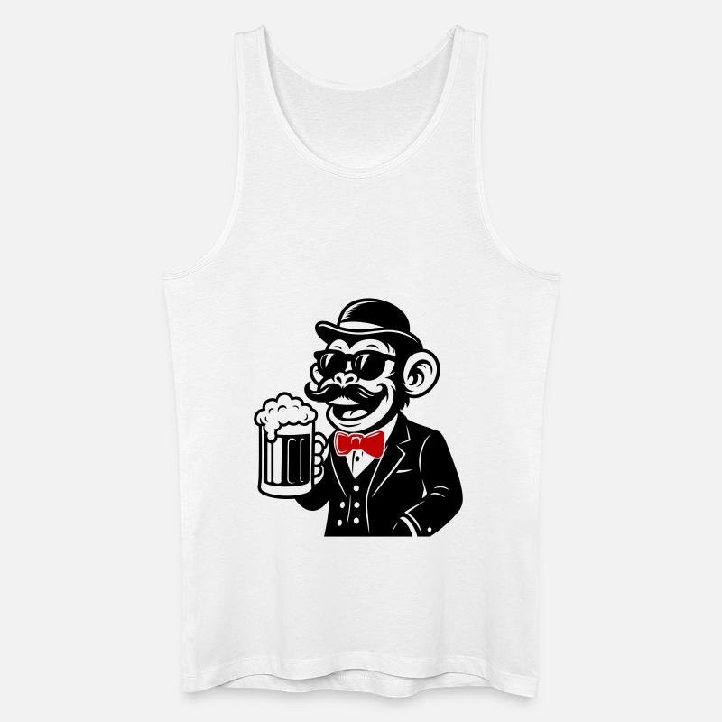 Affe Bier Sir - Männer Bio Tank Top - Weiß