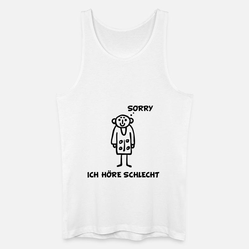 Strichmännchen hört schlecht - Männer Bio Tank Top - Weiß