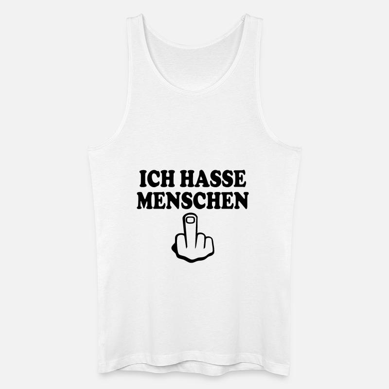 Ich hasse menschen Mittelfinger - Männer Bio Tank Top - Weiß