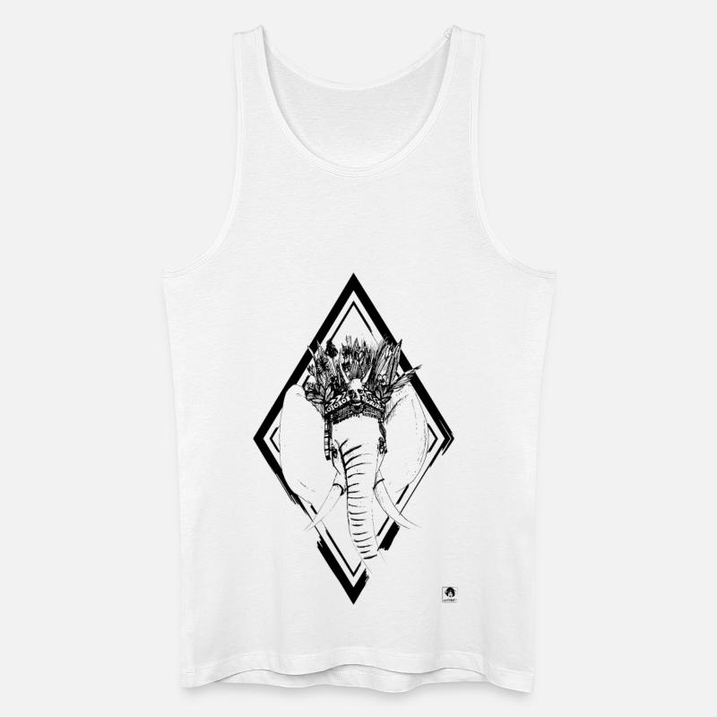 Elefant - Männer Bio Tank Top - Weiß