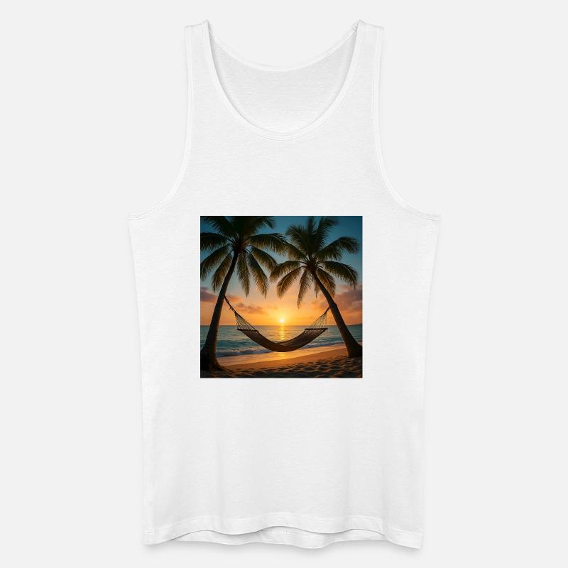 Vacation - Palmen - Hängematte - Männer Bio Tank Top - Weiß