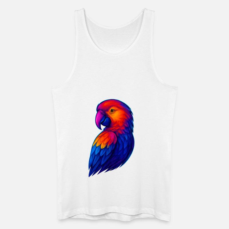 Lebendige Regenbogenpapagei Illustration - Männer Bio Tank Top - Weiß