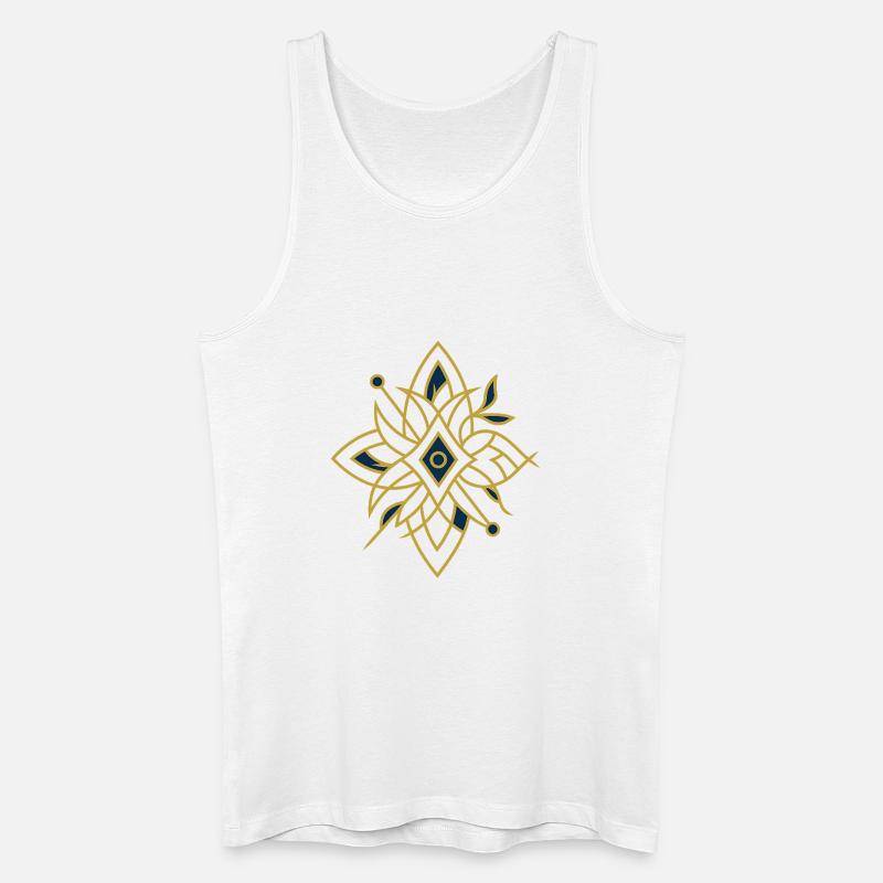 Avi Collection – Elite Geometry Emblem - Männer Bio Tank Top - Weiß