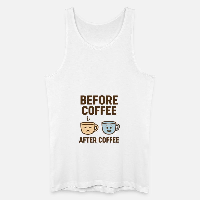 before coffee after coffee - Männer Bio Tank Top - Weiß