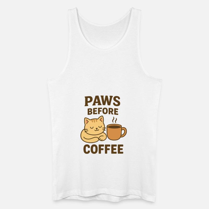 paws before coffee - Männer Bio Tank Top - Weiß