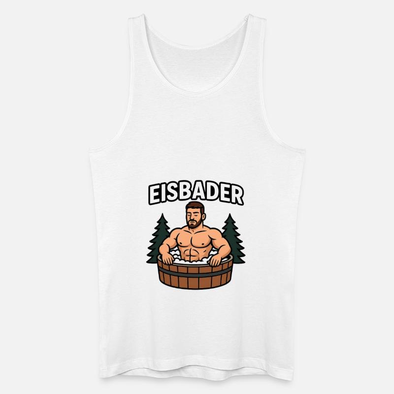 Eisbader im Waldbad - Männer Bio Tank Top - Weiß