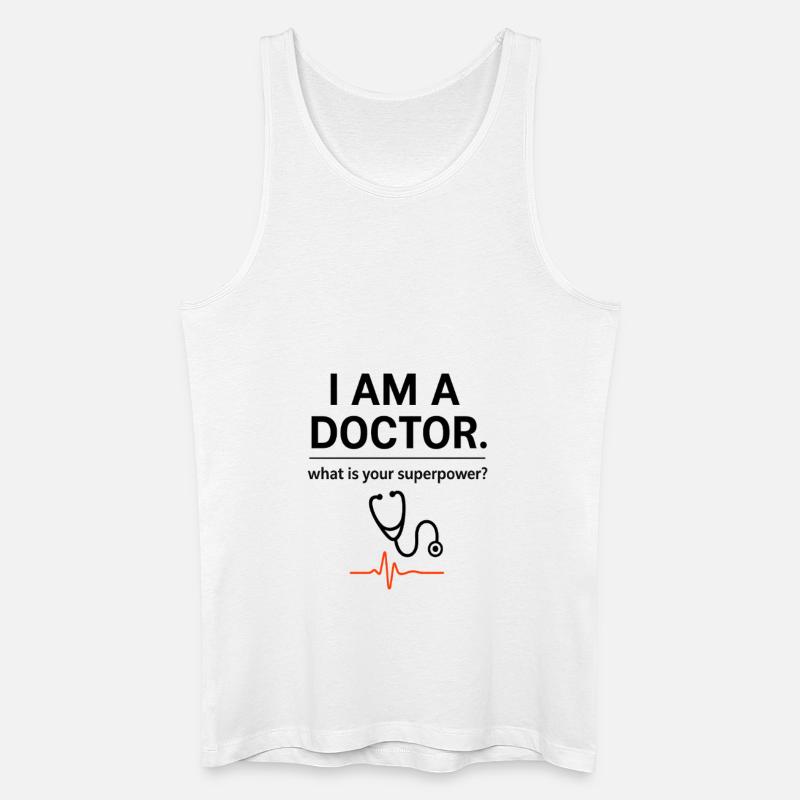 Ich bin Arzt – Deine Superkraft? - Männer Bio Tank Top - Weiß