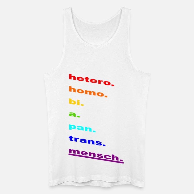 Regenbogen-Identität: Homo Bi Pan Trans - Männer Bio Tank Top - Weiß