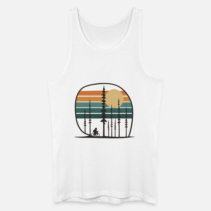 Waldradeln im Retro Sunset geschenkidee freunde  - Männer Bio Tank Top - Weiß