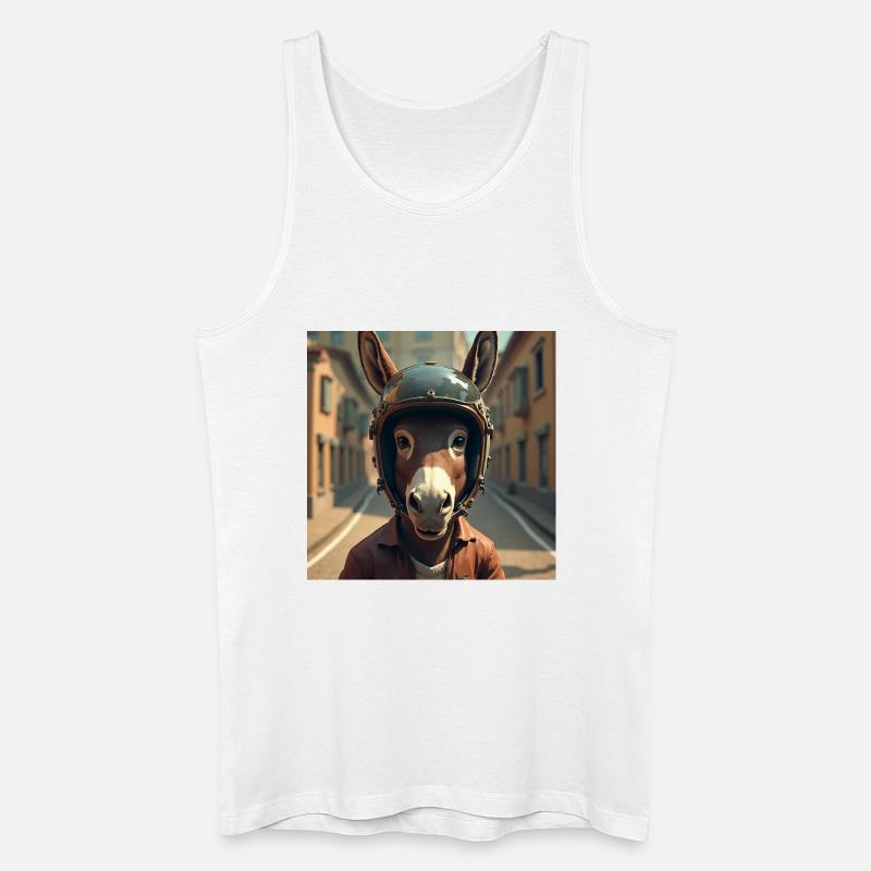 Biker-Esel - Männer Bio Tank Top - Weiß