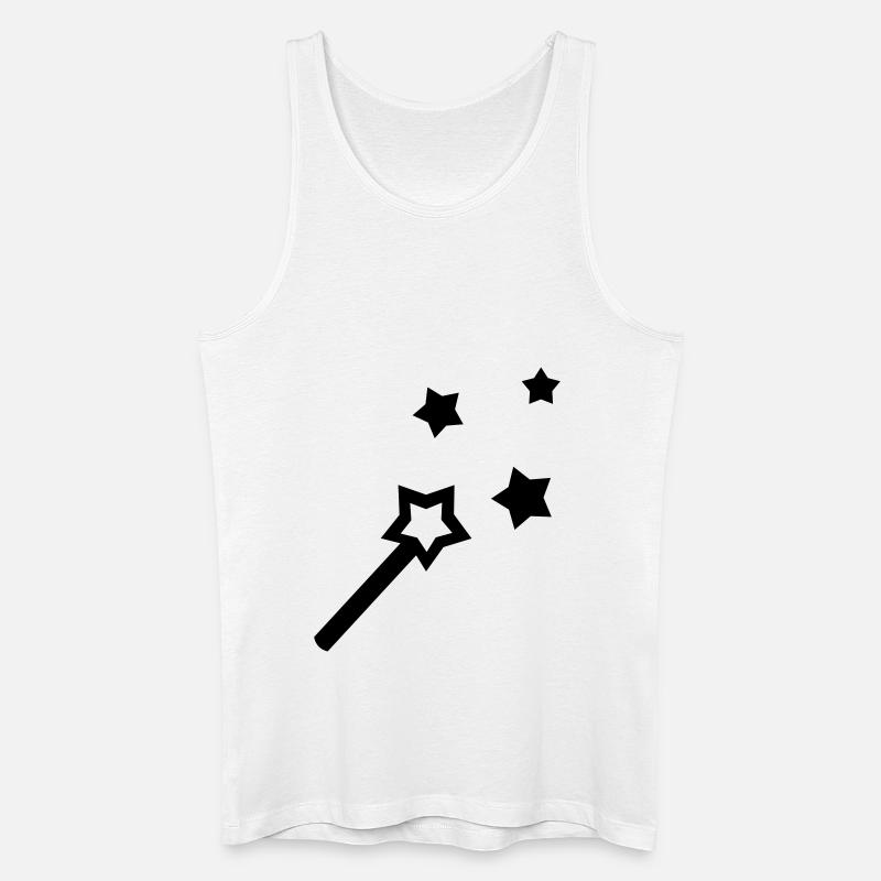 Zauberstab - line - Männer Bio Tank Top - Weiß