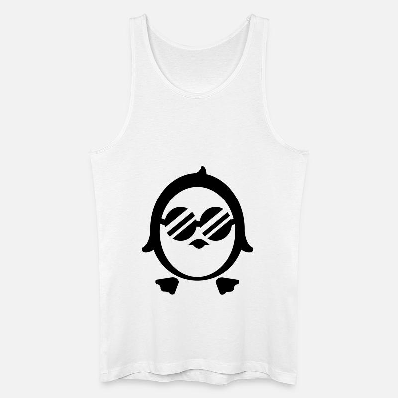 Cooler Pinguin - Line - Männer Bio Tank Top - Weiß