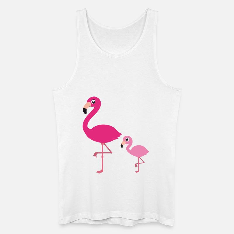 Flamingo Mutter mit Kind - Männer Bio Tank Top - Weiß