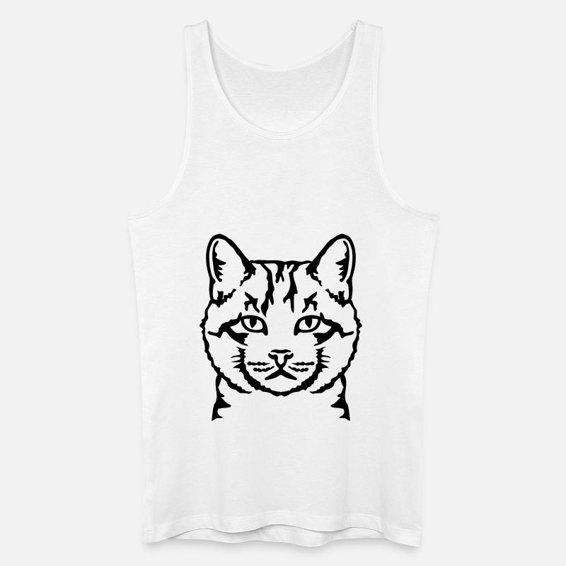 Katze - Männer Bio Tank Top - Weiß