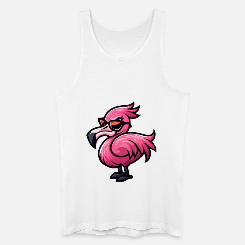 Flamingo Comic Cool - Männer Bio Tank Top - Weiß