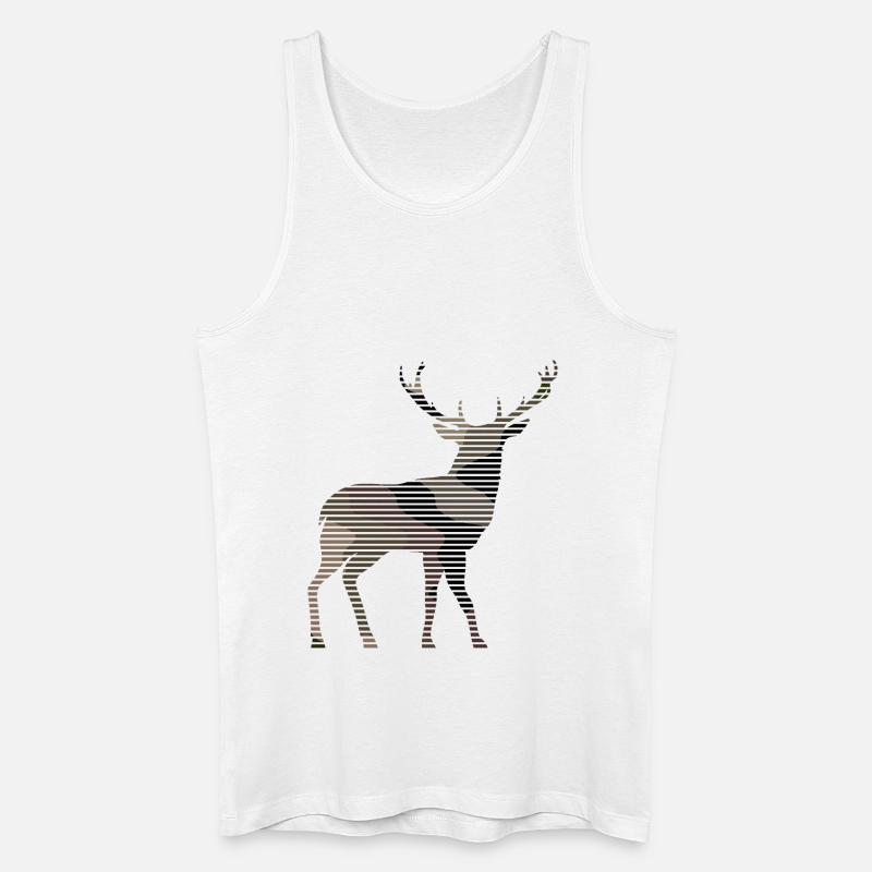 Hirsch - Männer Bio Tank Top - Weiß