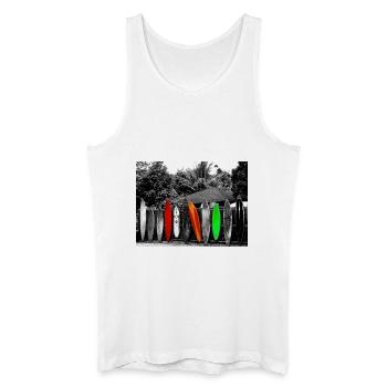"Surf Boards" - Männer Bio Tank Top - Weiß - Vorne