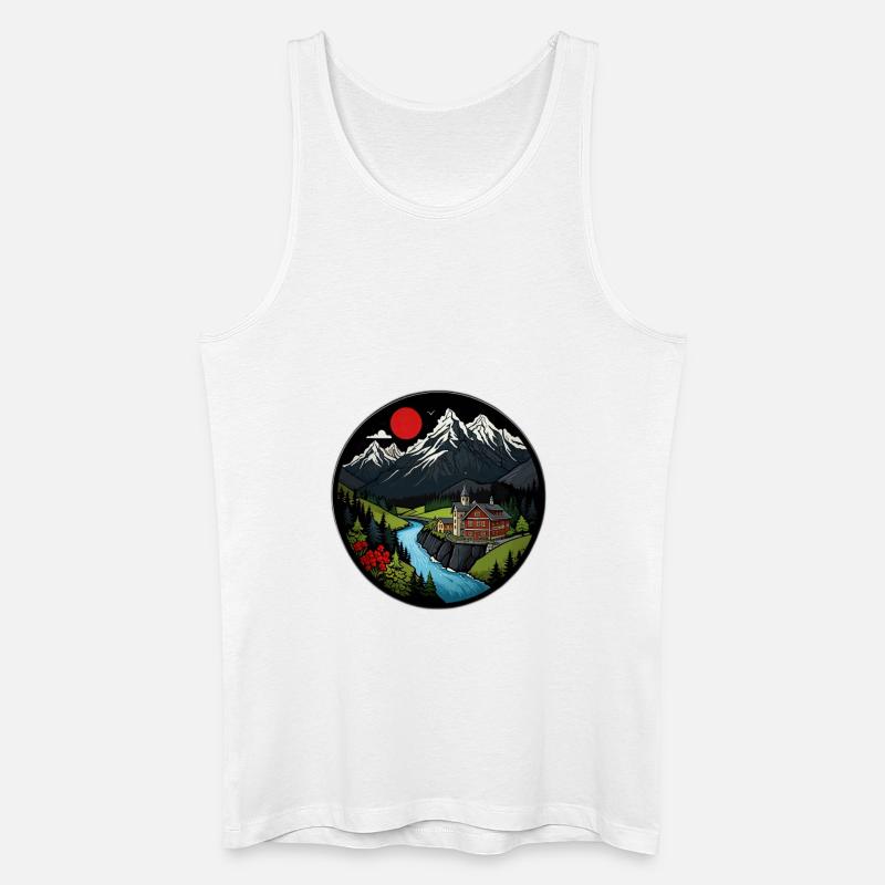 Schweizer Berge - Männer Bio Tank Top - Weiß