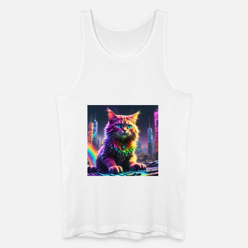 Katze - Männer Bio Tank Top - Weiß