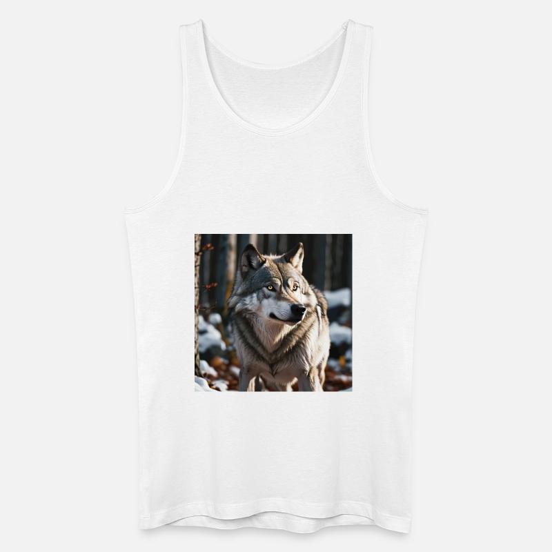 Wolf - Männer Bio Tank Top - Weiß