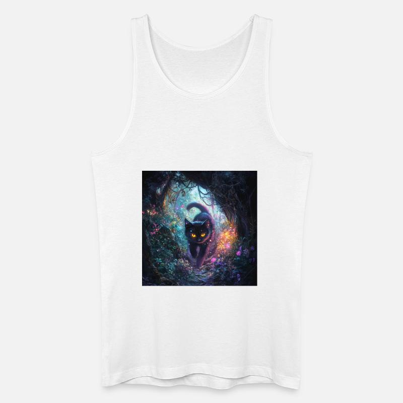 FANTASY Forest Cat 4 - Männer Bio Tank Top - Weiß