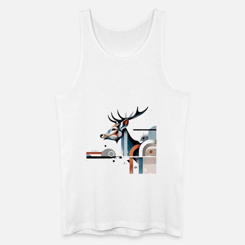 Modern Hirsch Design #1 - Männer Bio Tank Top - Weiß
