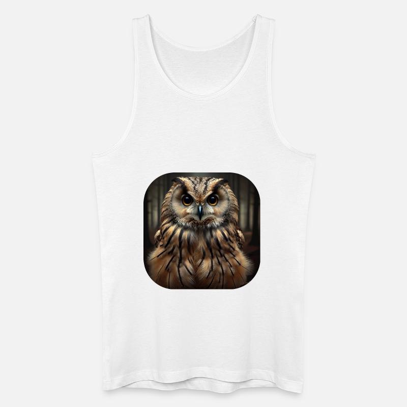 Eule - Männer Bio Tank Top - Weiß