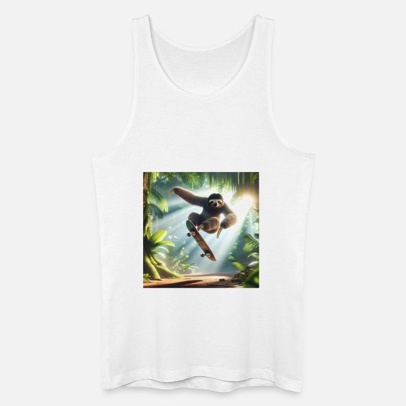 Faultier Wanderer Skateboarder - Männer Bio Tank Top - Weiß