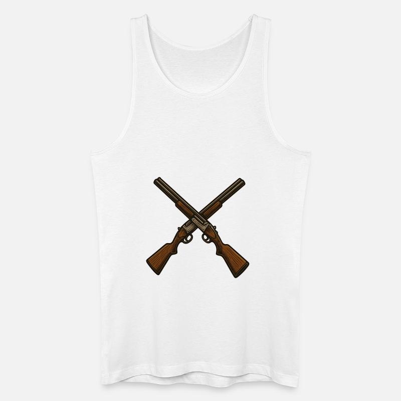 Retro Crossover Schrotflinten - Männer Bio Tank Top - Weiß