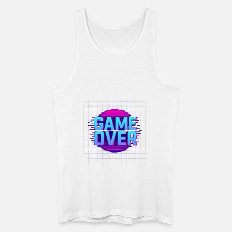 Game Over – Retro Glitch Arcade - Männer Bio Tank Top - Weiß