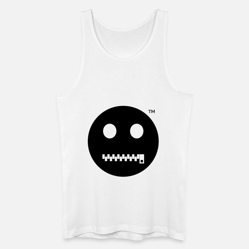Smiley Shut up - Sei Still - Männer Bio Tank Top - Weiß