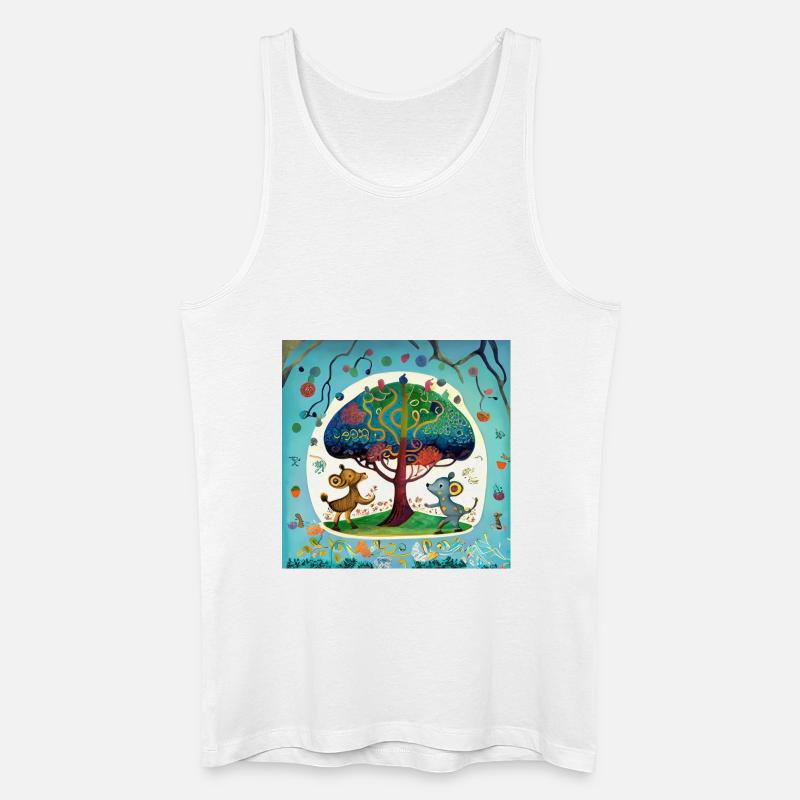 Der Baum des Lebens - Männer Bio Tank Top - Weiß