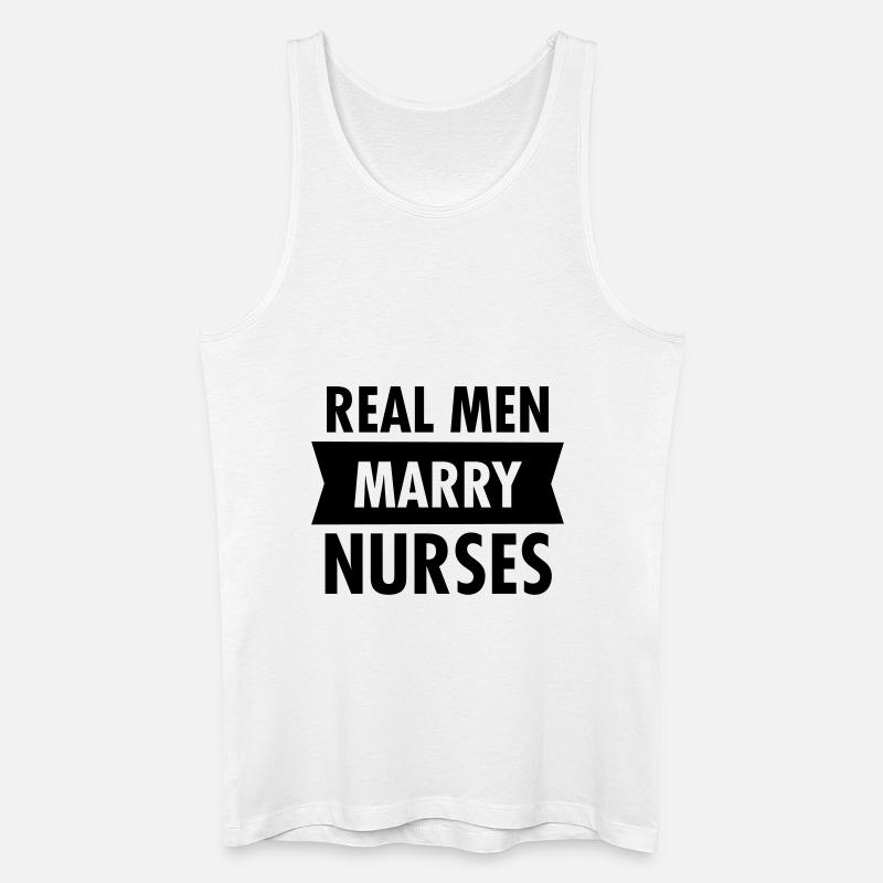 Real Men Marry Nurses - Männer Bio Tank Top - Weiß