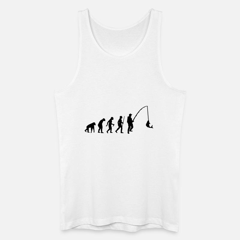 EVOLUTION FISCHEN! - Männer Bio Tank Top - Weiß