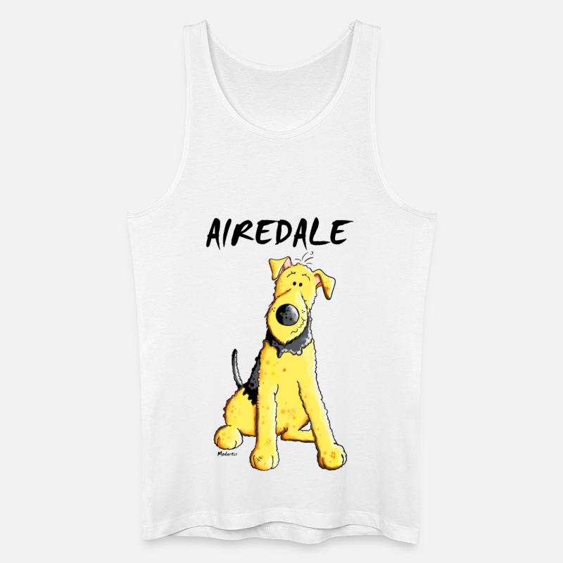 Witziger Airedale Terrier - Männer Bio Tank Top - Weiß