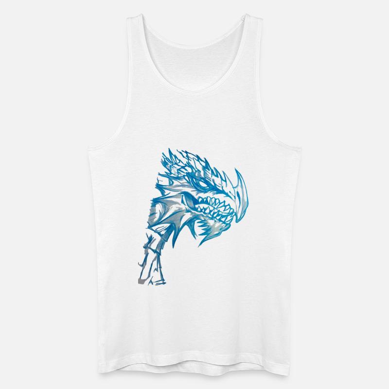 DRACHE - Männer Bio Tank Top - Weiß
