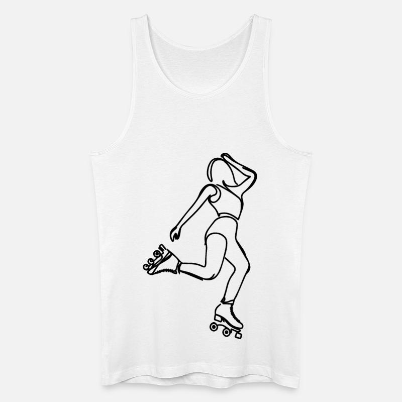 Rollschuh Mädchen - Männer Bio Tank Top - Weiß