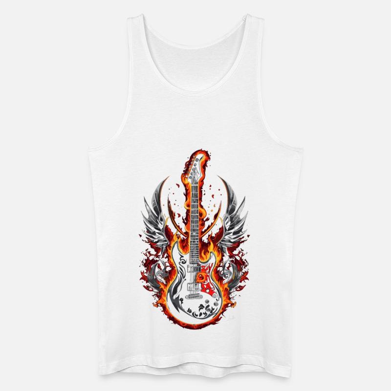 Fire Winged Gitarre - Männer Bio Tank Top - Weiß