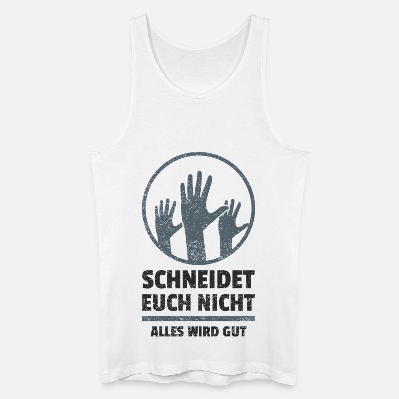 logo schneidet euch nicht - Männer Bio Tank Top - Weiß