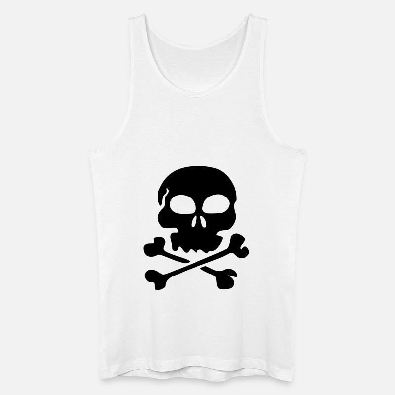 totenkopf - Männer Bio Tank Top - Weiß