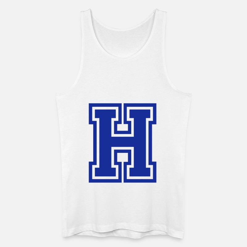 Buchstabe H - Männer Bio Tank Top - Weiß