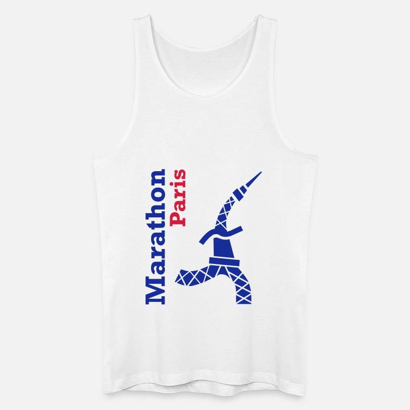 paris_marathon_eiffelturm - Männer Bio Tank Top - Weiß